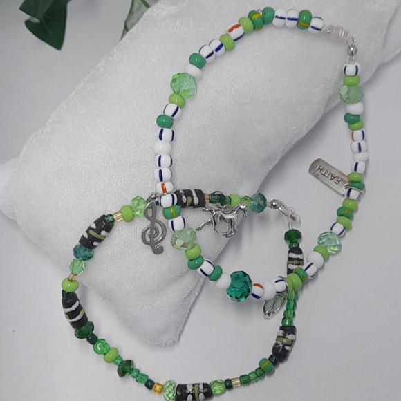 2 =14 New Anklets double stack bead - Picture 3 of 3